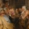 A painting depicting the ancient Greek Cynic philosopher Diogenes of Sinope, who famously roamed the marketplace of Athens in broad daylight carrying a lighted lantern, claiming he was looking for a "true" or "honest" man (and finding none).